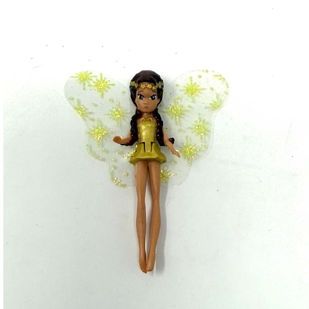 Barbie Fairytopia Mini KindLee Doll 2.5 inch Yellow Dress Glitter Wings Figure